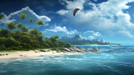 ocean island kiteboarding kiteboardingの素材
