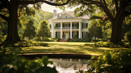 mansion southern plantations historicの素材