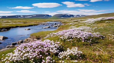 north arctic tundra flowersの素材