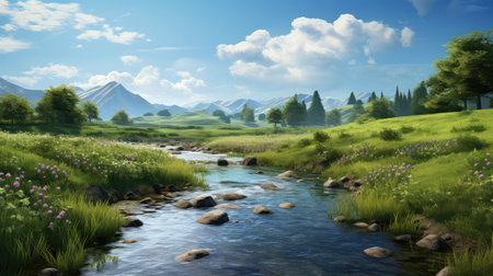stream countryside trout streamsの素材
