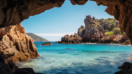 beautiful sardinian beach cavesの素材