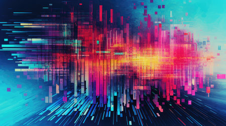 technology vibrant glitch artの素材