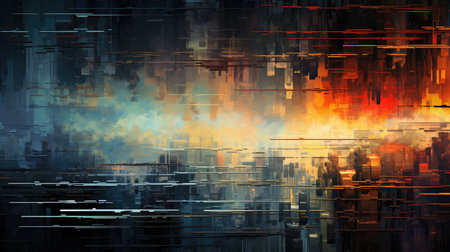 abstract digital distortion stormの素材