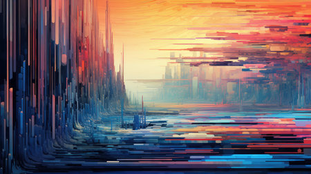modern glitch art chaosの素材