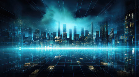 background circuit cityscape abstractの素材