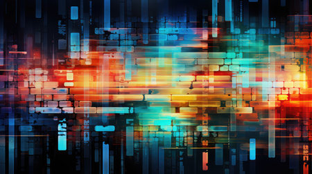 digital glitch data flowの素材