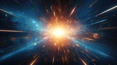 blue techno particle explosionの素材