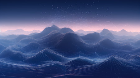 mountain wireframe landscape topographicの素材