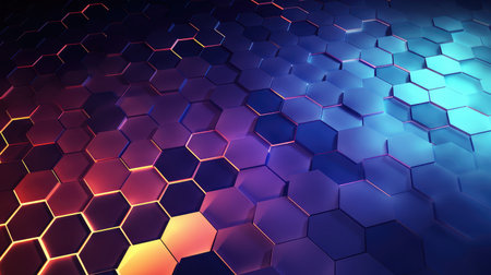 geometric hexagon grid networkの素材