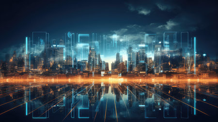 internet smart digital cityの素材