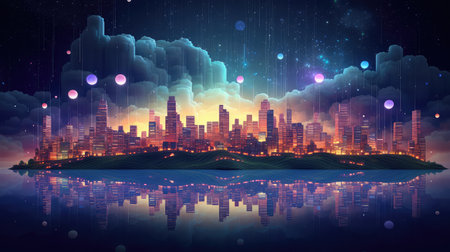 3d voxel city landscapeの素材