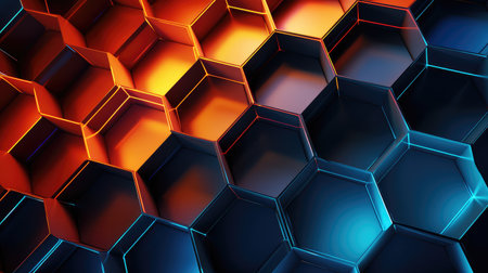 technology hexagon grid networkの素材