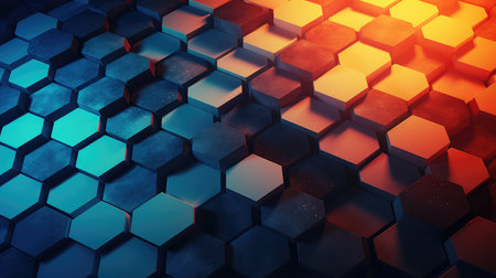 geometric hexagon grid networkの素材