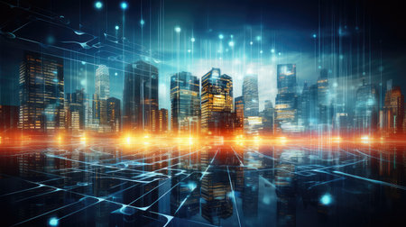 internet smart digital cityの素材