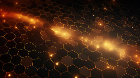 geometric hexagon grid networkの素材