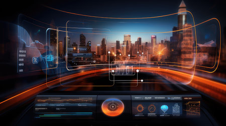 technology route dashboard futuristicの素材