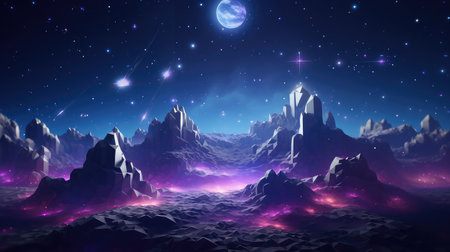 perspective voxel mountain landscapeの素材