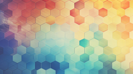 geometric hexagon grid networkの素材