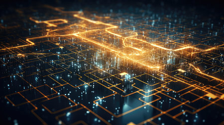 technology futuristic data streamの素材