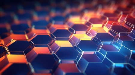technology hexagon grid networkの素材