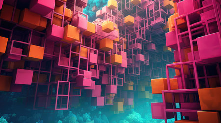 3d voxel artificial cubesの素材