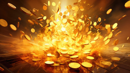 cash gold coin explosionの素材