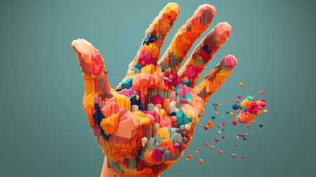 technology voxel human handの素材