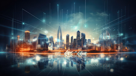 wireless smart digital cityの素材