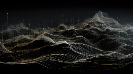 mountain wireframe landscape topographicの素材