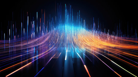 technology futuristic data streamの素材
