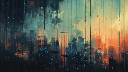 background digital falling rainの素材
