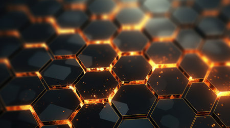 technology hexagon grid networkの素材
