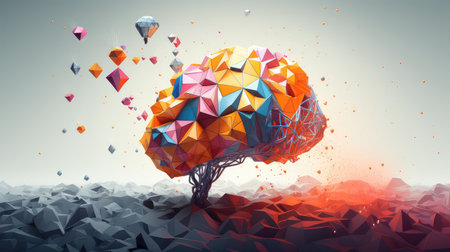 creative brain low polyの素材