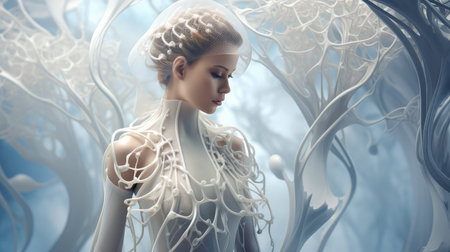 background futuristic organic structureの素材