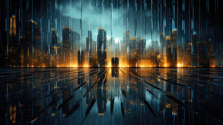 fall digital falling rainの素材
