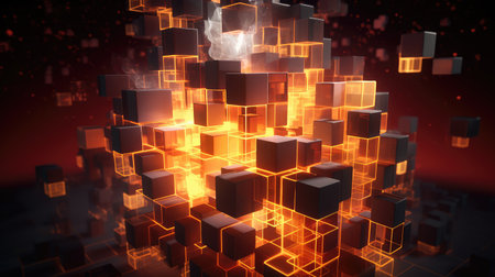 abstract voxel artificial cubesの素材