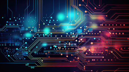 tech technology circuit linesの素材