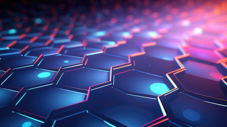 technology hexagon grid networkの素材