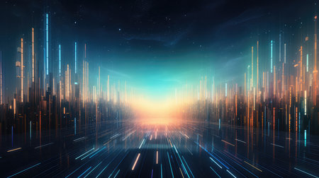 business futuristic data streamの素材