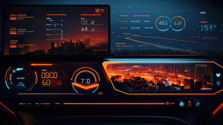 road route dashboard futuristicの素材