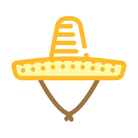 sombrero hat cap color icon vector illustrationのイラスト素材