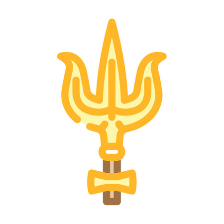 shiva trident trishul color icon vector illustrationのイラスト素材