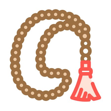 prayer beads misbaha color icon vector illustrationのイラスト素材