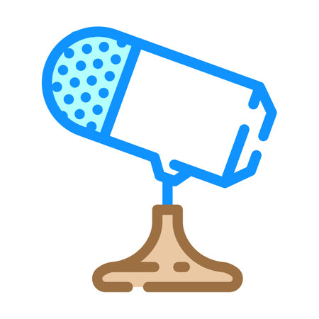 microphone retro music color icon vector illustrationのイラスト素材