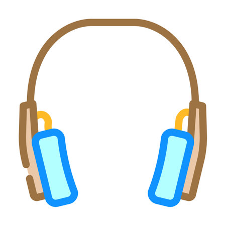 retro headphones color icon vector illustrationのイラスト素材