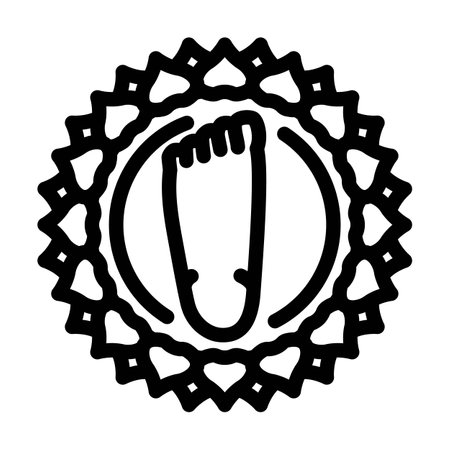 lotus feet divine feet line icon vector illustrationのイラスト素材