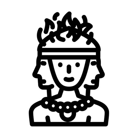 sacred fire agni line icon vector illustrationのイラスト素材