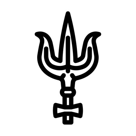 shiva trident trishul line icon vector illustration