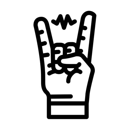 rock and roll retro music line icon vector illustrationのイラスト素材