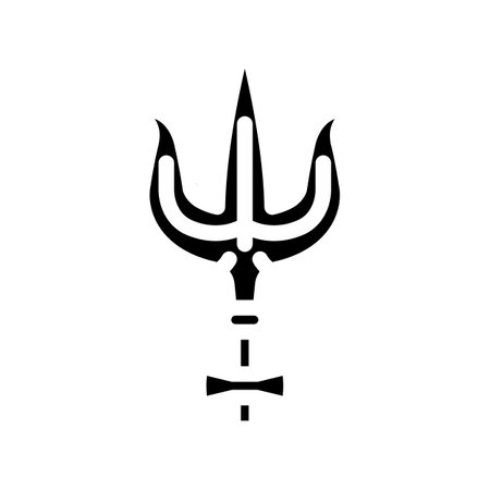 shiva trident trishul glyph icon vector illustrationのイラスト素材